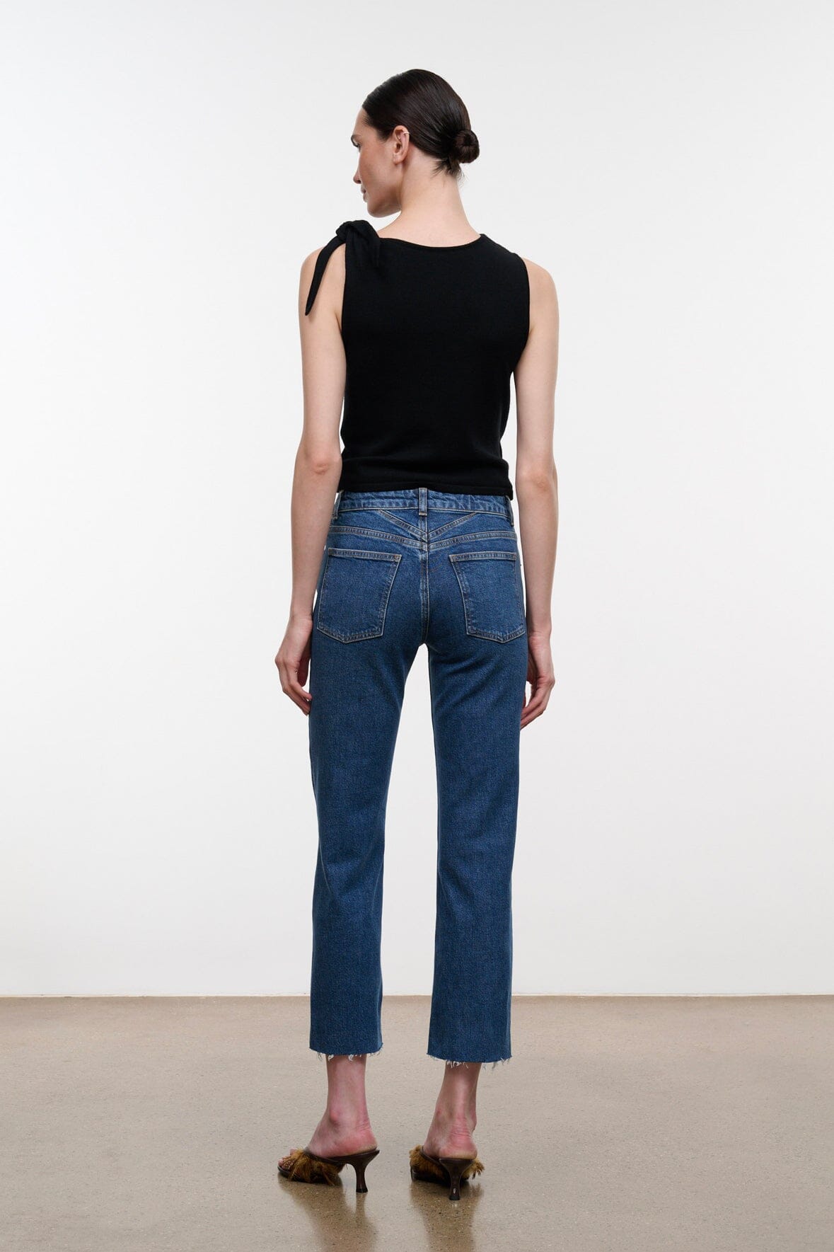 Teddy Cropped with Raw Hem | Stone Blue — 5