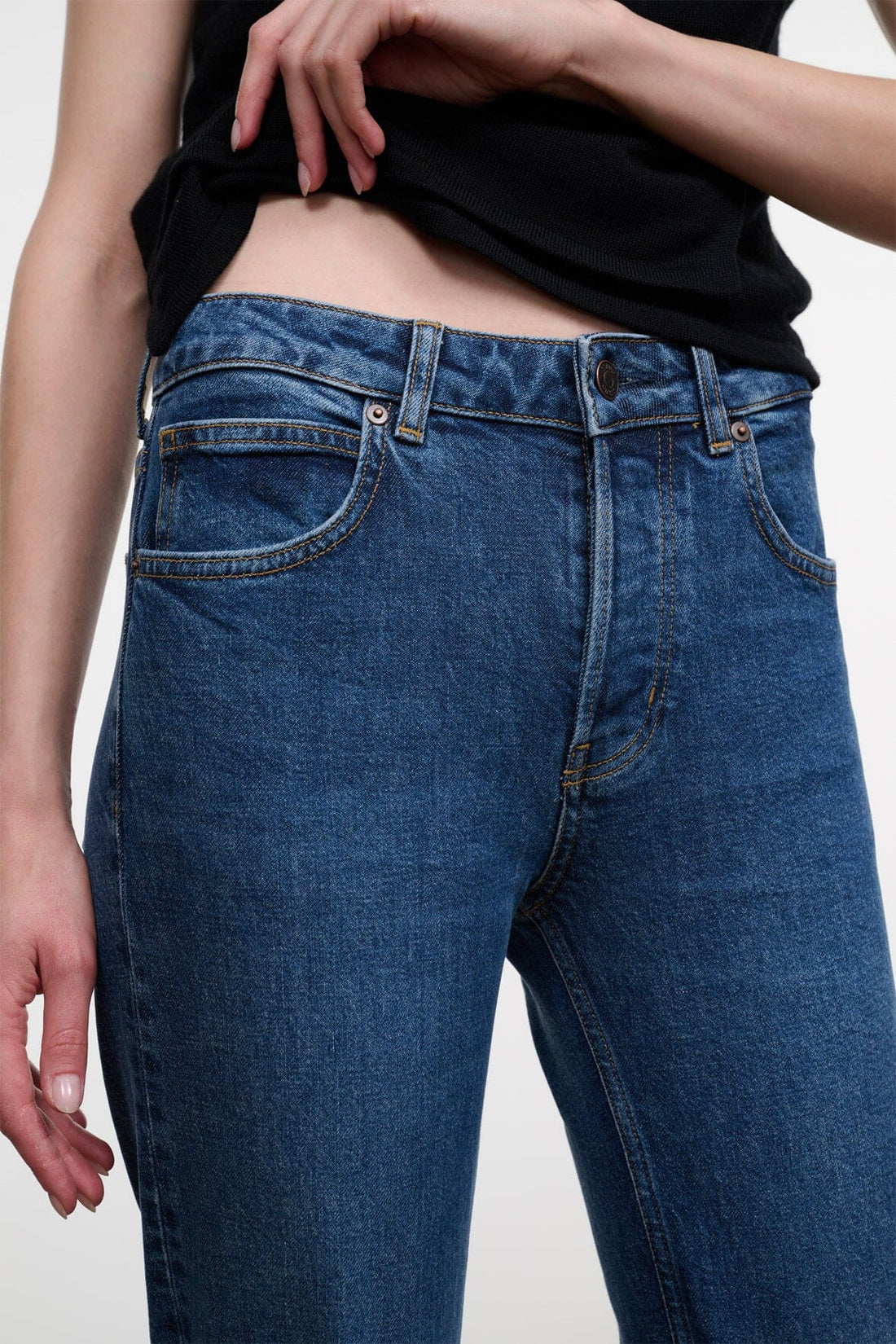 Teddy Cropped with Raw Hem | Stone Blue — 1