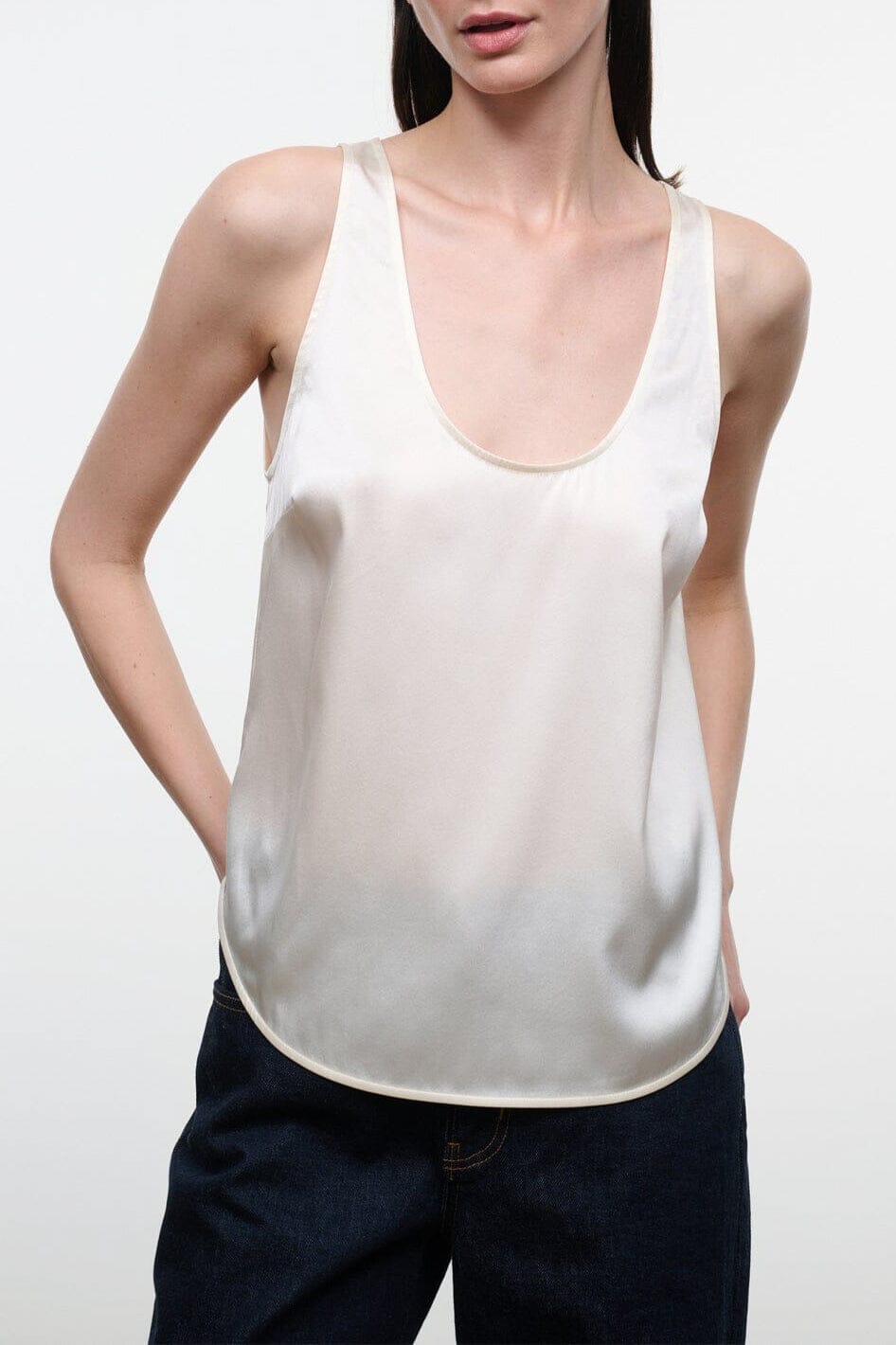 Yves Silk Tank | Ivory — 4