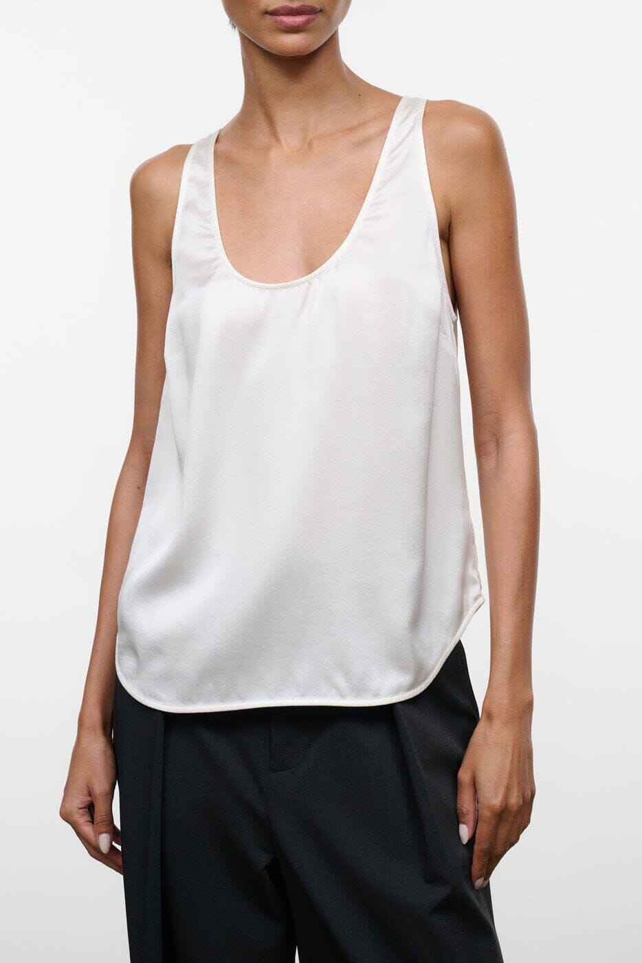 Yves Silk Tank | Ivory — 1