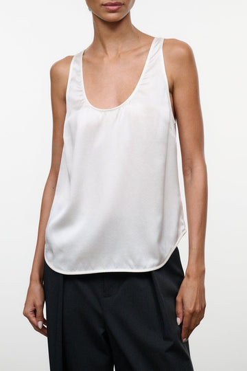 Yves Silk Tank | Ivory — 1