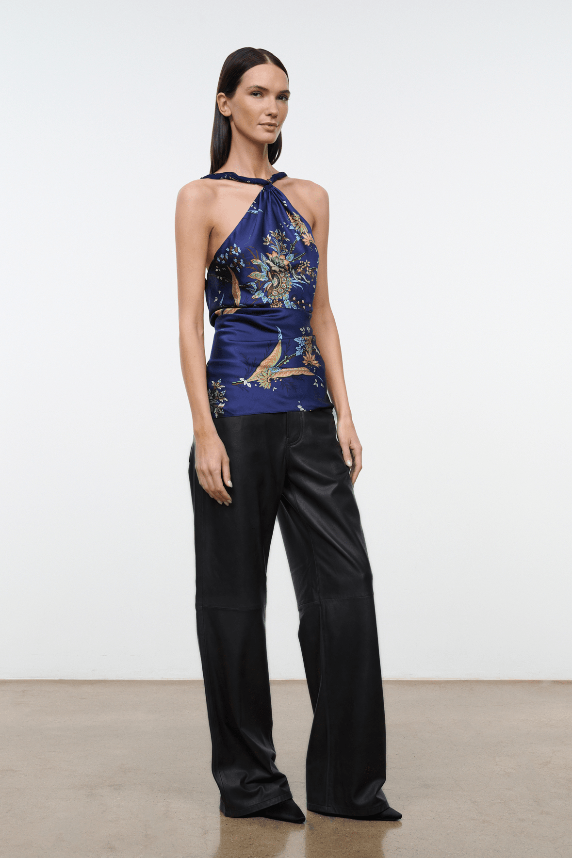 Charli Silk Top | Tapestry Midnight — 2