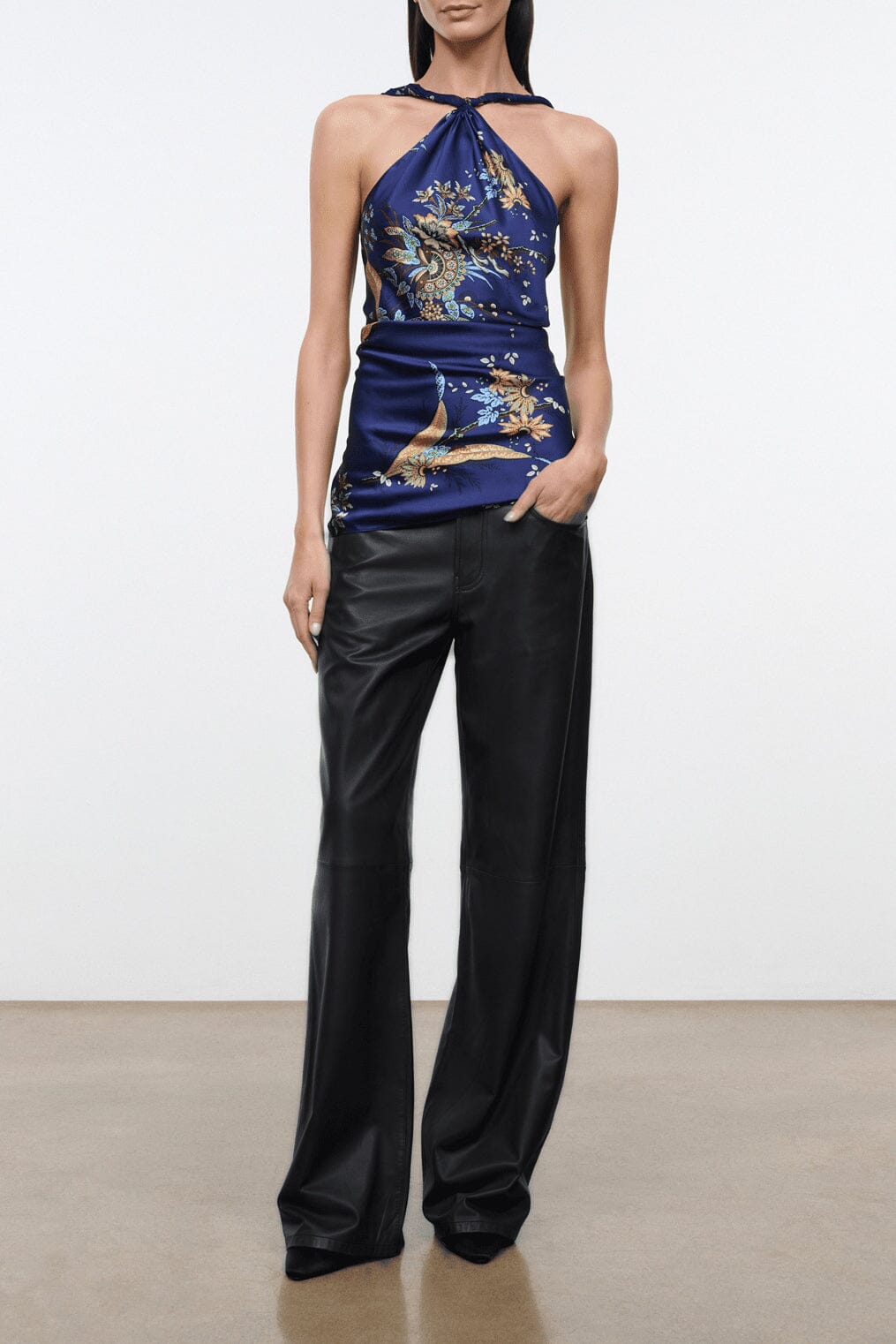 Charli Silk Top | Tapestry Midnight — 1